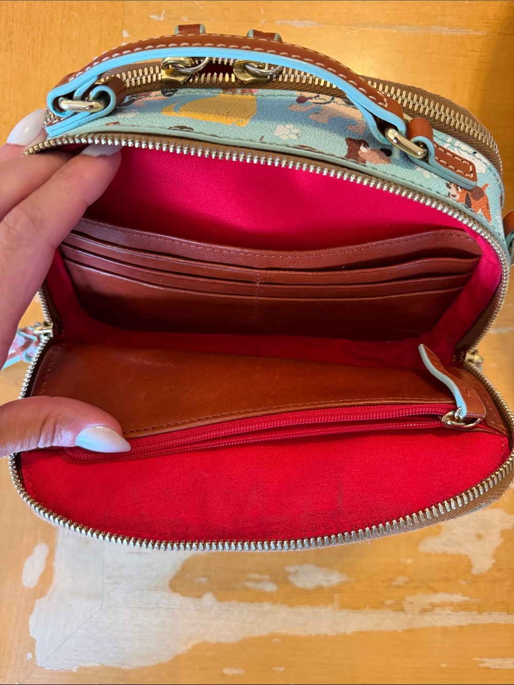 Dooney & Bourke Small Pets Print Purse - Light Blue - Picture 5 of 9